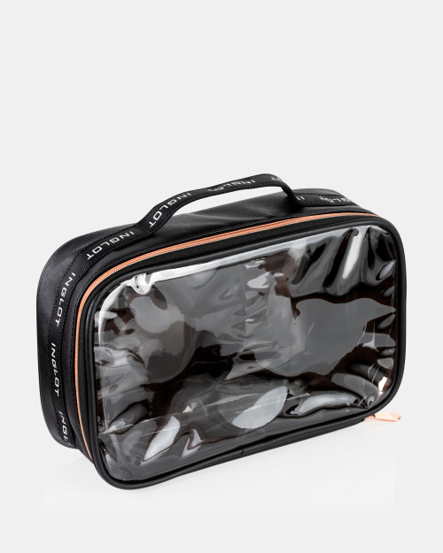 TRAVEL MAKEUP BAG BIG BLACK & ROSE GOLD